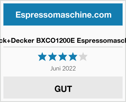  Black+Decker BXCO1200E Espressomaschine Test