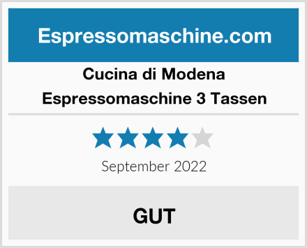 Cucina di Modena Espressomaschine 3 Tassen Test